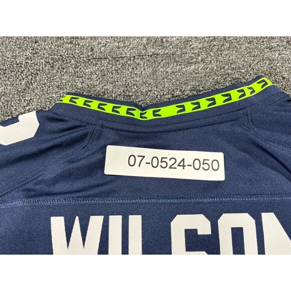 Nike Seattle Seahawks Jersey Mens Small Blue Russel Wilson Football On Field - Picture 11 of 11